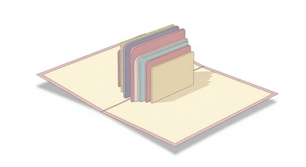 Pop-up Card: a stylized representation of a vibrant pop-up card, with colorful paper elements and soft shadows, perfect for conveying a sense of creativity, and imagination.