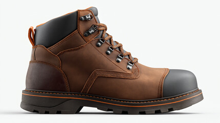 Brown Leather Work Boot Safety Toe Hiking