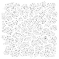 Abstract textured background with intricate patterns of dark lines on a white canvas