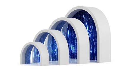 Modern portals connecting digital data streams visually stunning