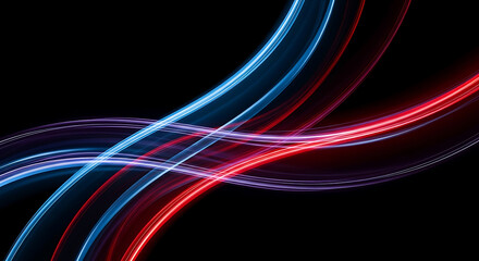 Curved Glowing Lines Representing Motion and Speed 