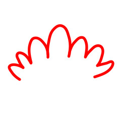 Obraz premium Red Curved Line Doodle Decoration