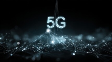 5G or 6G dot line mobile technology. Wireless data network and connection technology concept. high-speed, futuristic background. vector design.