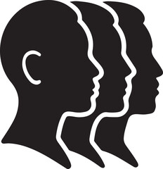 silhouette of a human head face icon