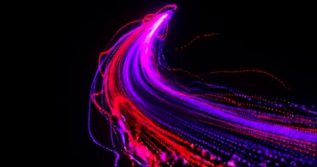 Vibrant abstract light trails in motion against a dark background - Powered by Adobe