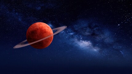 its rings starry cosmic backdrop