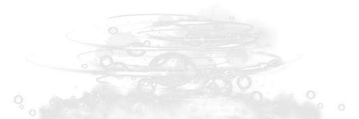 Magic bubble vortex, glowing spiral energy swirl with transparent soap bubbles and mist.