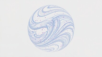 Elegant swirling sphere design with light blue lines and purple dots for modern backgrounds and presentations