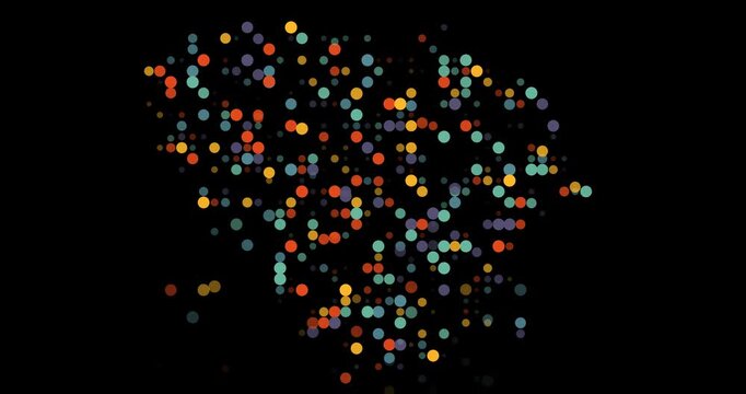 Procedural Orbs Flying to Construct Lithuania Border Map Video