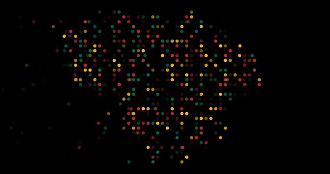 Motion Design Dots Swarming to Construct Lithuania Border Animation