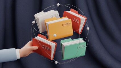 Organize essential documents with colorful folders for efficient business data management solutions