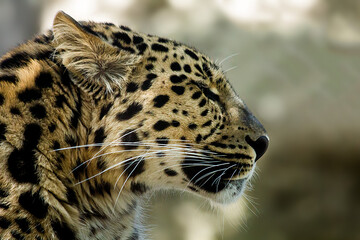 Amur leopard (Panthera pardus orientalis) in its natural environment