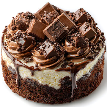 Chocolate cheesecake with ganache and chocolate chunks