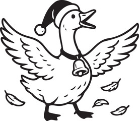 vector illustration of a Christmas goose