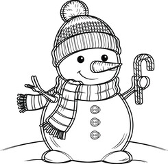 A Snowman With A Scarf And Hat And Ready To Christmas