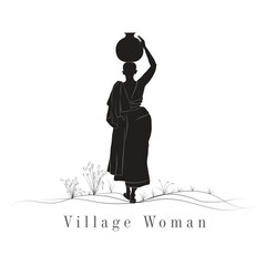 Village Woman Silhoutte.eps