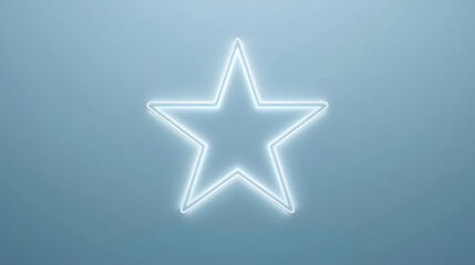 Shining Neon Star: A luminous, neon-glowing star against a gradient blue background, radiating a sense of wonder and fascination.