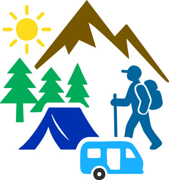 Mountain Trek Outdoor Camp Scene