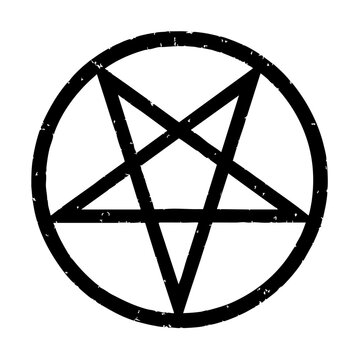 Pentagram with grunge effect