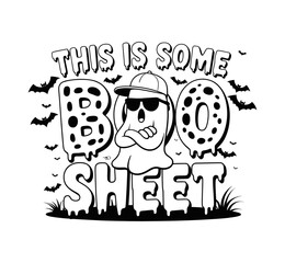 Black and White Halloween Silhouette Vector Set
