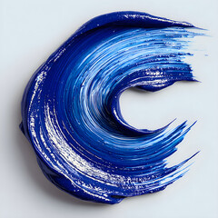 Blue paint brush stroke creating wavy abstract movement