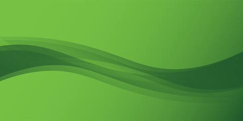 Obraz premium Minimalist banner Abstract green wavy background modern simple