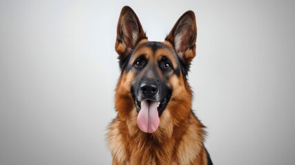 German Shepherd Portrait: A striking portrait of a German Shepherd, exuding intelligence and loyalty with its alert expression and attentive gaze, capturing the essence of canine companionship.