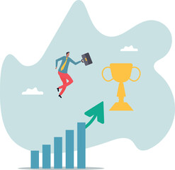 Business winner, achievement or prize, success or victory, challenge or business mission, career goal or stair to success .about a man and his life.