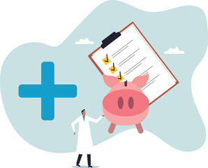 Financial checkup analyze growing wealth, debt or expense, diagnose money problem, wealth planning or investment advisor .about a man and his life.
