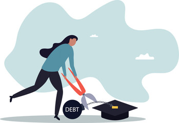 Student loan debt pay off or forgiveness program, cut education expense or reduce fee.about a man and his life.