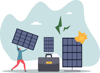 solar panel seller. green energy concept.