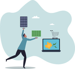 Buying and selling solar panels online. A clean source of green energy.
