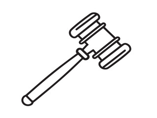 Auction icon 2D vector line art in a clean minimalist style for event