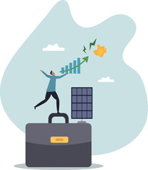 green economy and alternative energy. solar energy and zero emissions.