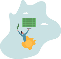 Solar energy, an environmentally friendly and alternative source.