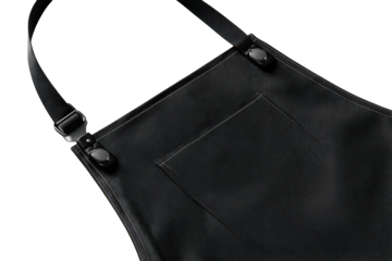 Abstract Black Apron Isolated on Black Transparent Background with Close Up Detailed Texture