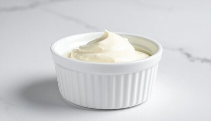 Cream Cheese Spread in Small Bowl for Premium Dairy Product Food Object and Breakfast Concept