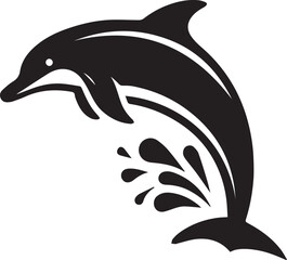 Jumping Dolphin Silhouette Vector Illustration
