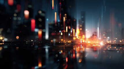 Fototapeta premium Abstract Visualization of Crypto Trading Floor with Dynamic Lights