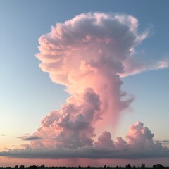 Fototapeta premium A Majestic Pink Cloud Formation at Sunset