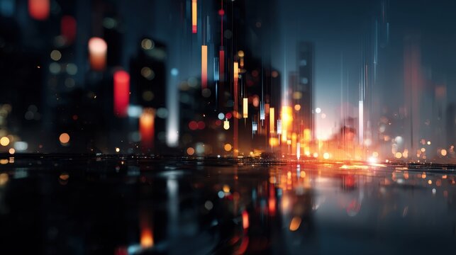 Abstract Visualization of Crypto Trading Floor with Dynamic Lights