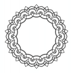 Ornamental round frame. Mandala. Limited edition, the motif and style will be diffrent in each picture. The center of the circle is left empty that could be used for text, image, or another element.