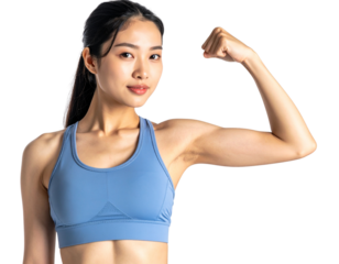 young woman exercising with dumbbells