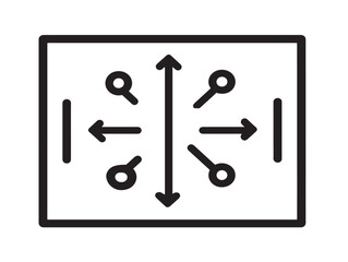 Business Planning icon 2D vector line art in a clean minimalist corporate roadmap design