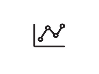 Chart and Diagram icon 2D vector line art in a clean minimalist data style