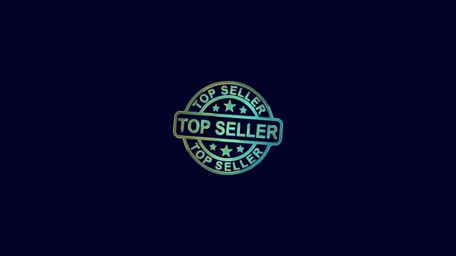 Neon top sell glowing text saber animation on Dark Blue background. 4K Video