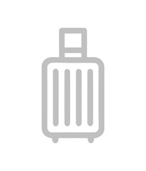 Simple Light Gray Suitcase Icon on White Background