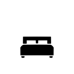 Bed icon illustration for hotel and bedroom design／ホテルやベッドルームデザイン向けのベッドアイコンイラスト