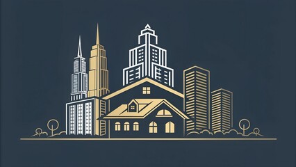 Naklejka premium Luxury Real Estate and Architecture Logo Design 