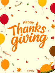 Thanksgiving Greeting with Autumn Leaves, Candles, and Inspirational Quote